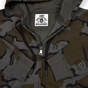 Zero Foxtrot Camo Jacket Men's Large Full Zip Hoodie Fleece Sweatshirt Outdoor